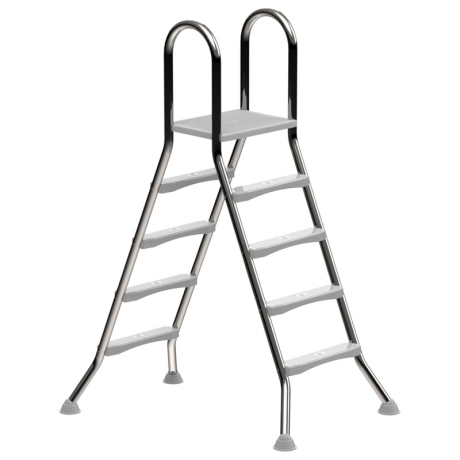 Preview: Hochbeckenleiter aus Edelstahl 4/4-stufig für Aufstellpools bis 120 cm