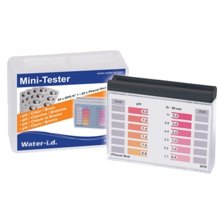 Pooltester Mini Chlor/Brom/pH mit Testtabletten