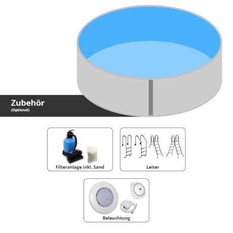 Preview: Stahlwand-Rundpool Ibiza Ø 550x120 cm