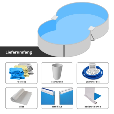 Preview: Stahlwand-Achtformpool Malta 725x460x120 cm