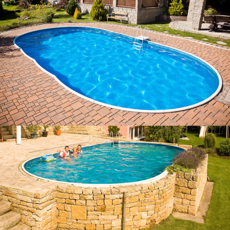 Ovalpool Set 910x460x120cm als Aufstellpool &amp; Einbaupool